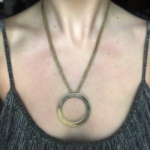 Gold Chain And Hoop Necklace